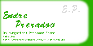 endre preradov business card